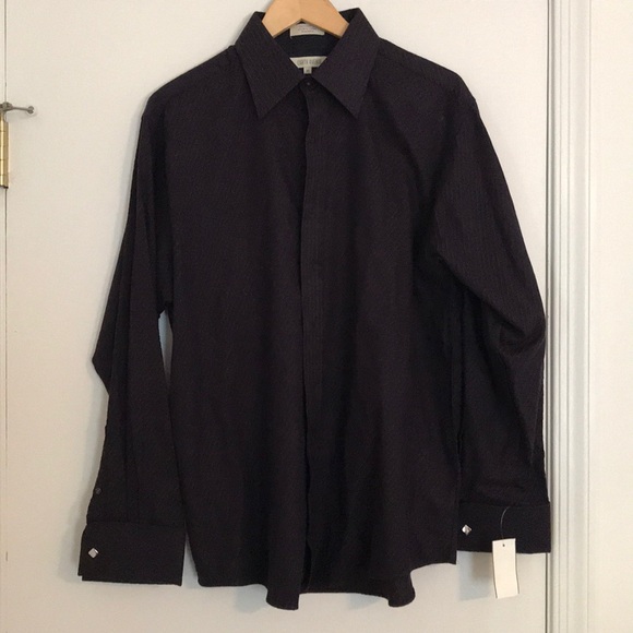 NWT Navy/Brown Eighth Avenue Button Down - Picture 2 of 6